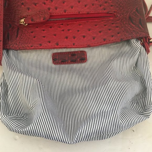 Red Croc Faux Leather Shoulder Bag Cross Body Shoulder Purse Cell Pocket Zipper - Picture 10 of 11